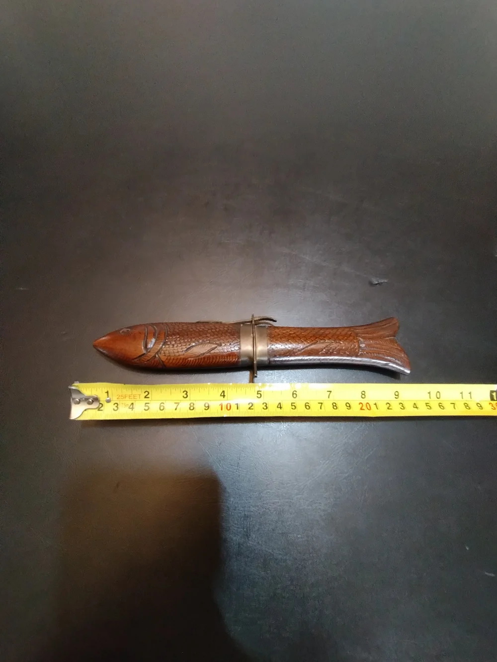 Vintage Handcrafted Wooden Fish Filet Knife Fork Kit